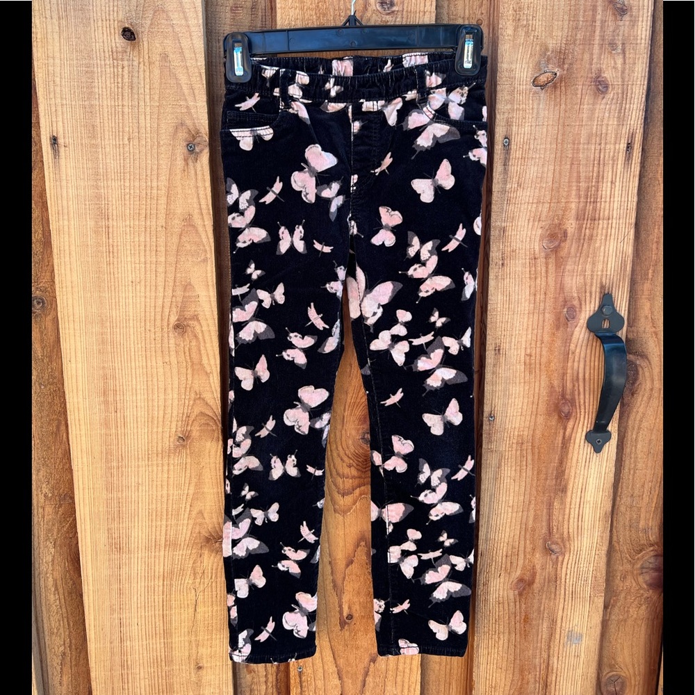 H&M Girl’s Butterfly Corduroy Pants | size 8-9Y